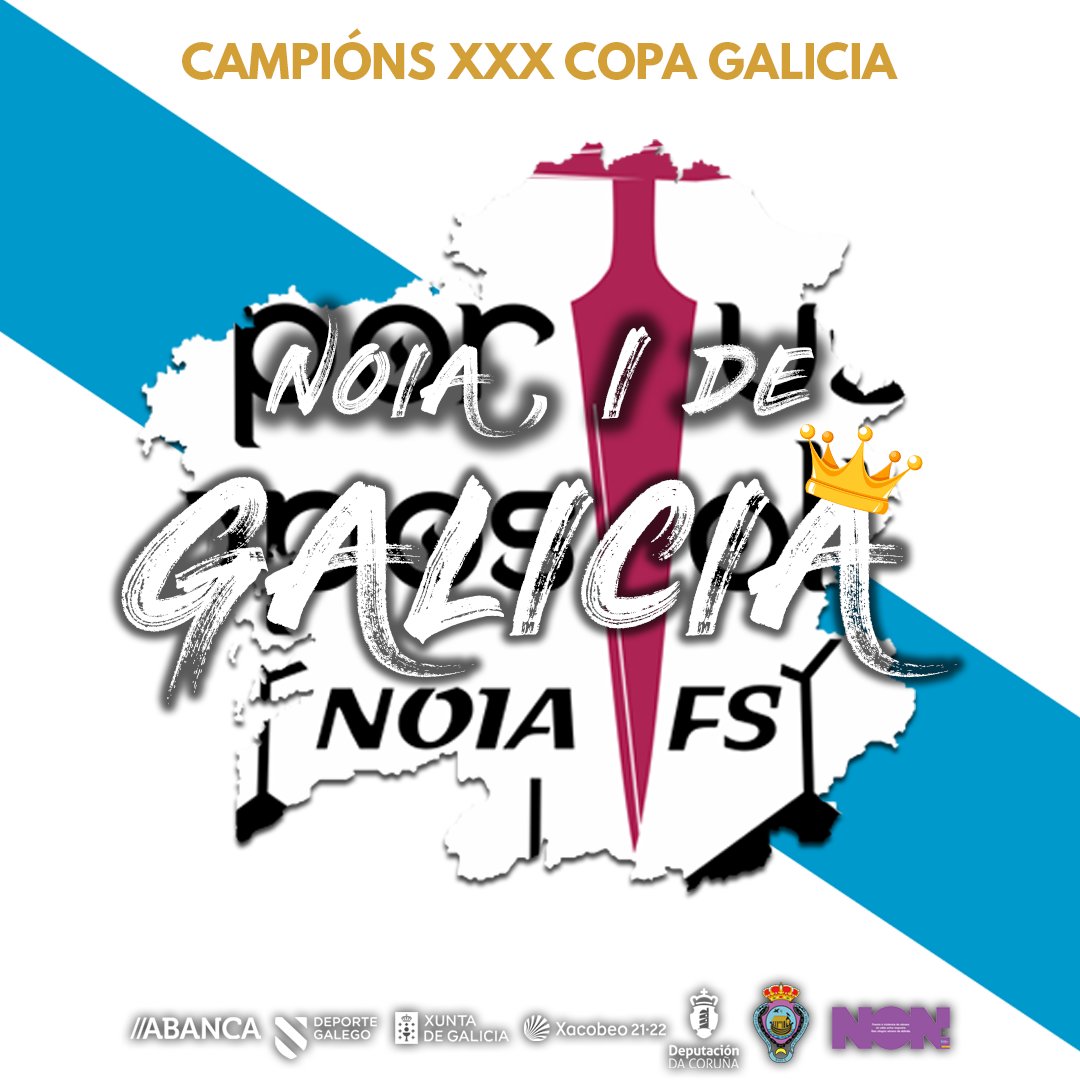 NoiaFutbolSala's tweet photo. 🤍💙 Por PRIMEIRA VEZ... SOMOS CAMPIÓNS DE GALICIA! 🏆

👑 𝑵𝒐𝒊𝒂, 𝑰 𝒅𝒆 𝑮𝒂𝒍𝒊𝒄𝒊𝒂 👑

#OSentimentoDunhaVila #UnhaParteDeTi https://t.co/2qCp4gp6yz
