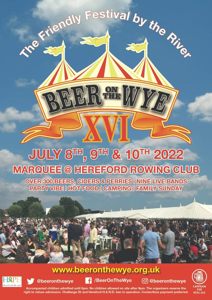 beeronthewye's tweet photo. Fresh from our printers in  - it’s the poster for our lovely little festy down by the river. This will soon be appearing in pubs, shops, cafes and disused bus shelters far and wide. We hope you’re as excited about it as we are.

https://t.co/2D5RozRUhT
#beeronthewye #Hereford https://t.co/yR9qVNQrH9