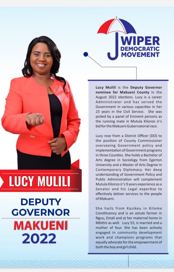 KisiaNzuki's tweet photo. The Deputy Governor, Makueni County, 2022

#WauniWaKwikaNesa

@SenMutula Congratulations for choosing a servant. She is the best.

All the best. https://t.co/jbMxvIHPFh