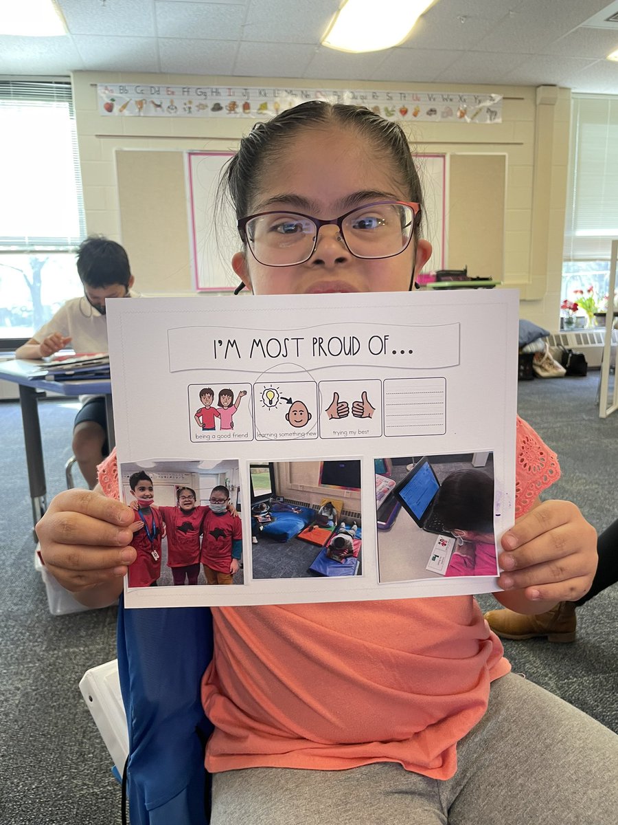 teach_withMrsV's tweet photo. Such a great celebration reflection activity from @ms_bullington for our last social group of the school year! Ss reflected on what they are most proud of from this school year. Hard to believe we only have 6 days of school left! 🥳 #Room109Rocks https://t.co/JwZFhAJMat