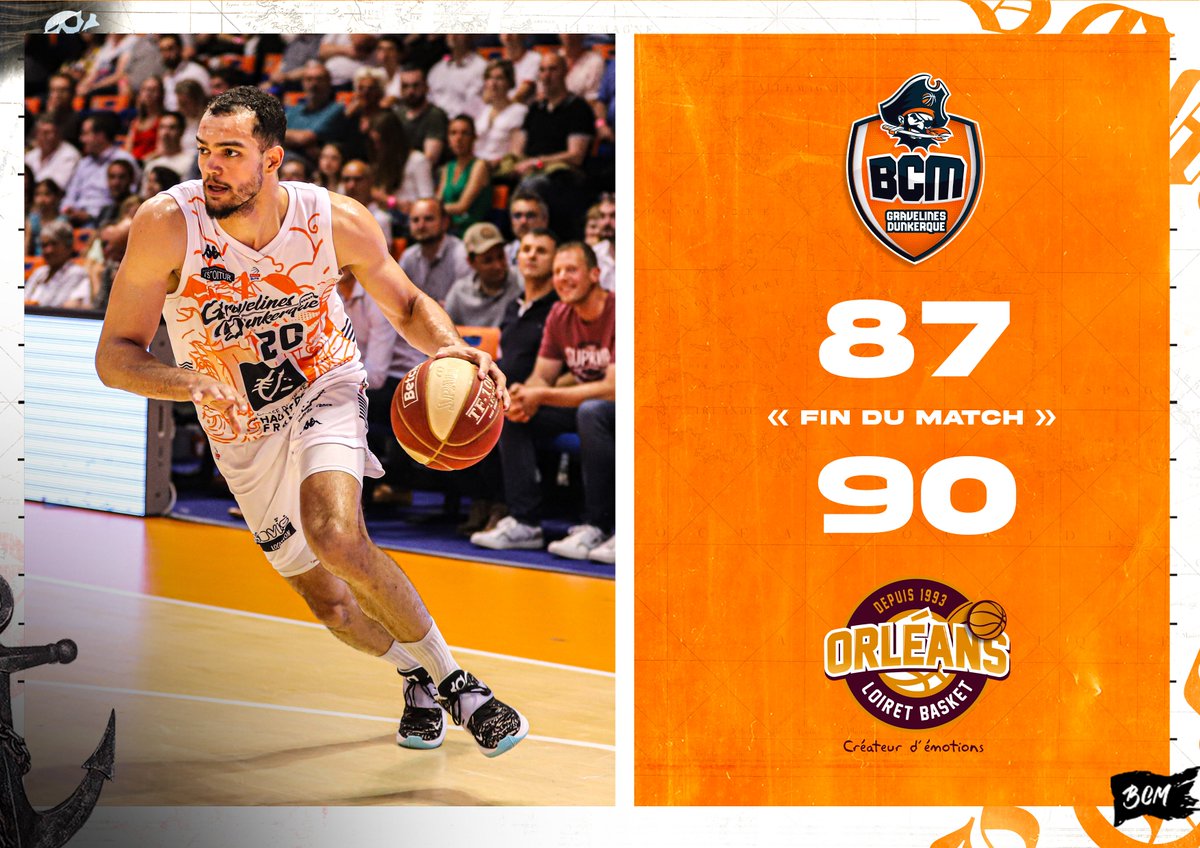 BCMBasket's tweet photo. #BCMOLB | 𝐅𝐈𝐍 𝐃𝐔 𝐌𝐀𝐓𝐂𝐇 ⏰ 

Nos Maritimes s'inclinent à Sportica pour ce dernier match de la saison de #BetclicELITE ! ❌

Malgré une superbe seconde mi-temps, les hommes de JD Jackson s'inclinent face à l'@OLB45 ...

Rendez-vous la saison prochaine ! 🧡

#TousBCM https://t.co/GO9Cwk6rT3
