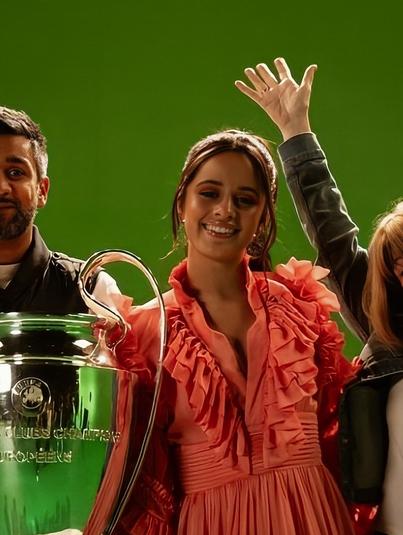 inspiredkarla's tweet photo. camila cabello &amp; the champions league. https://t.co/qZ4ar2KY9s