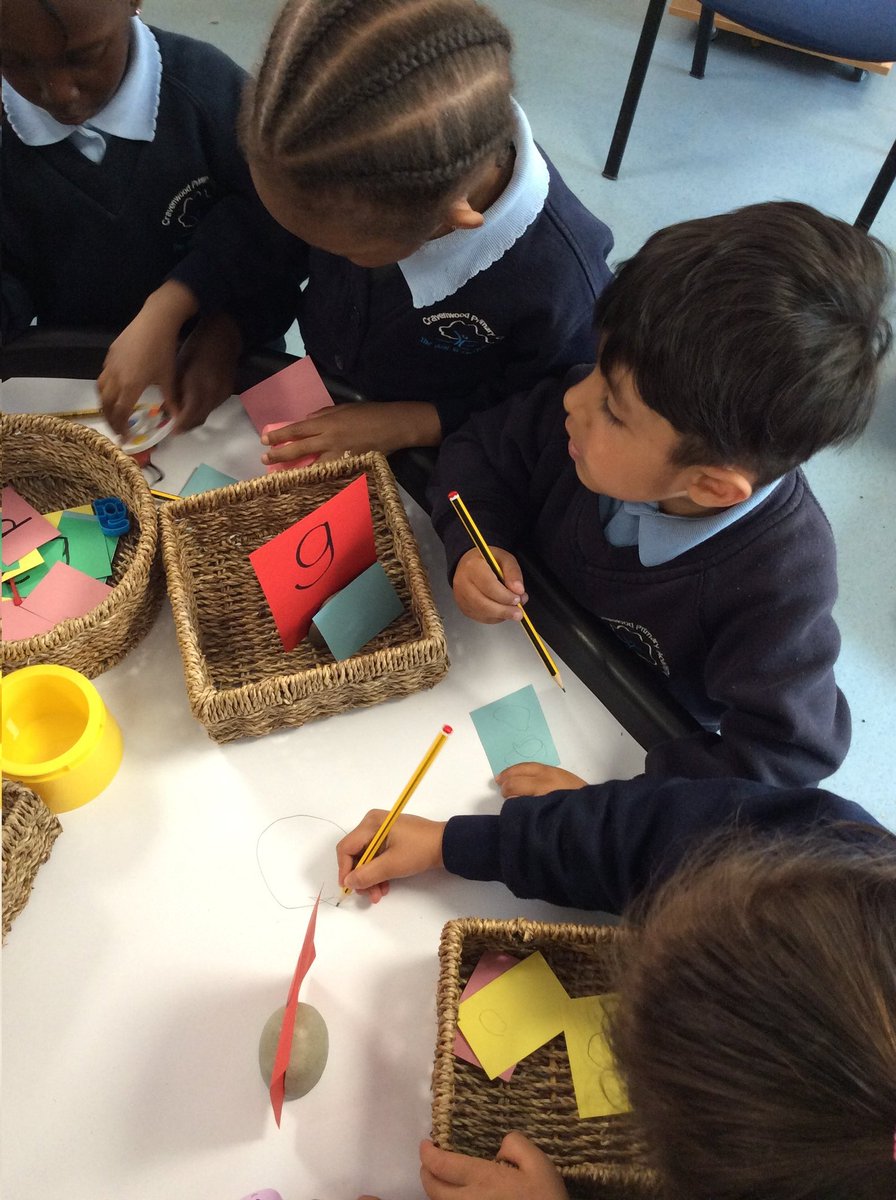 MissWilson9's tweet photo. The children in nursery loved using our phonics tuff tray set up today. We were sorting sound cards and objects by initial sounds as well as having a go at writing the sounds. #cravenwoodeyfs #eyfs #earlyreading https://t.co/ygyFm26jQh