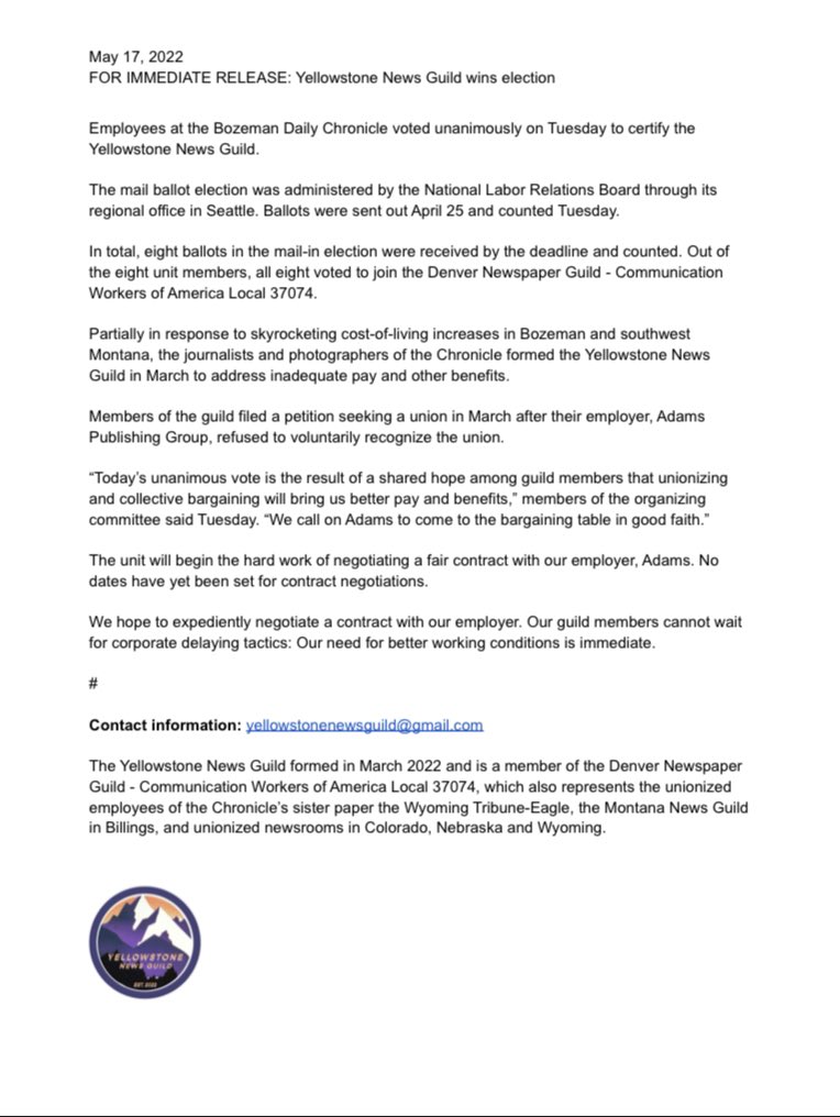 Yellowstone News Guild tweet media