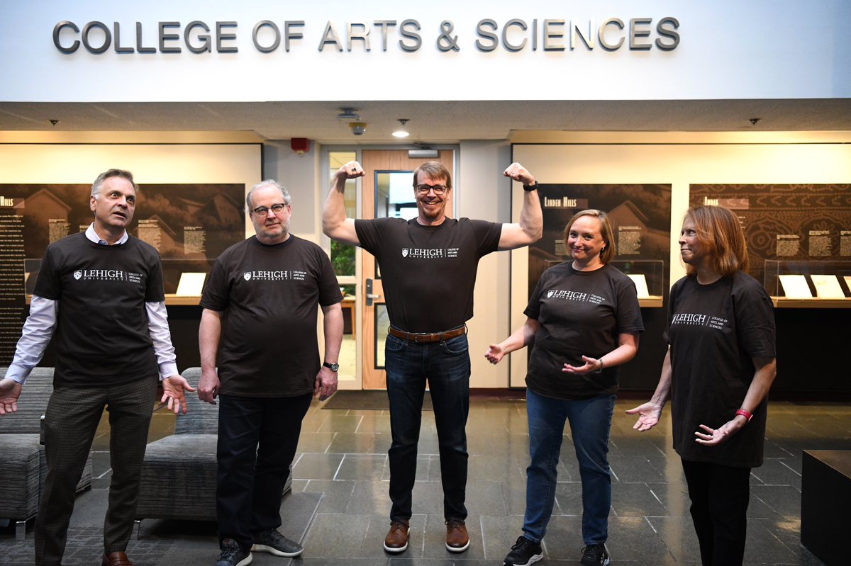 LehighBizDean's tweet photo. So… the Deans had a side bet for #lehighgivingday. We all had to wear the T-shirt of the College which raised the most money. Congrats @LehighChemist (Bob Flowers)! @LehighBusiness @Lehigh_CAS @lehighedu @lehighengineers @LehighUHealth https://t.co/kvqj6DxuCO