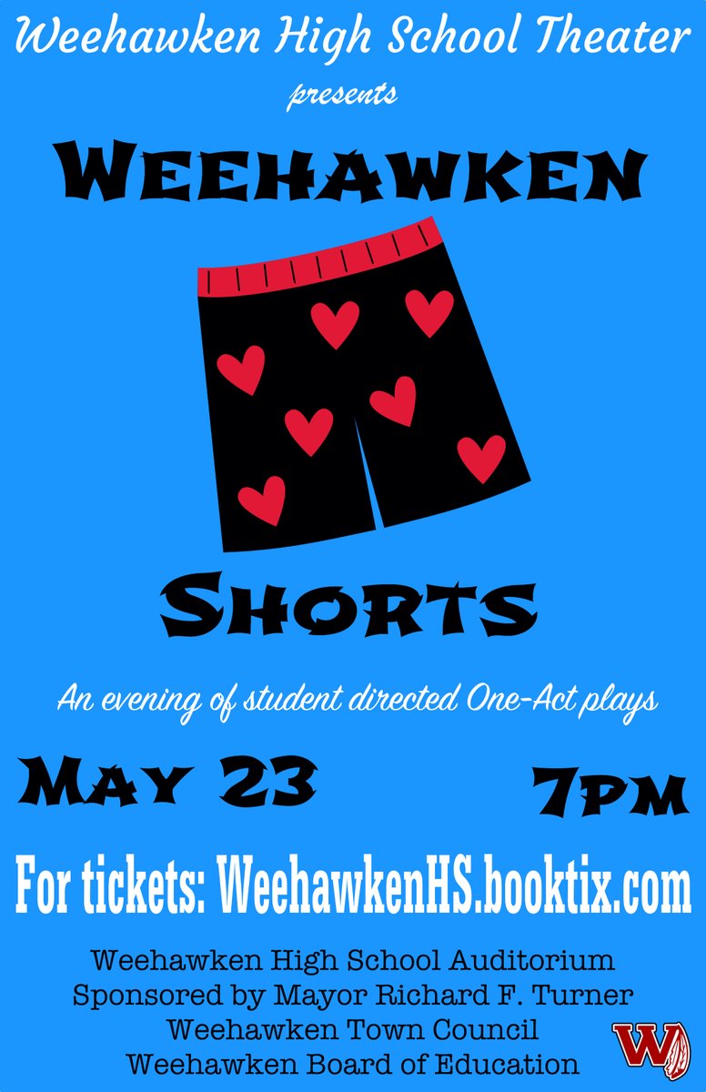 FAmato53's tweet photo. #Student directed #OneAct #Plays coming to #Weehawken on #Monday, May 23! For tickets: https://t.co/Ot97w1fi7H @WeehawkenTSD @weehawkennj @OffBroadwayNYC @OffBwayAlliance @HudCoTweet @HudsonCoNJDOE #WeePerform @BroadwayWorld #Weehawken @EricCrespoEDU https://t.co/obV5IfhhtR