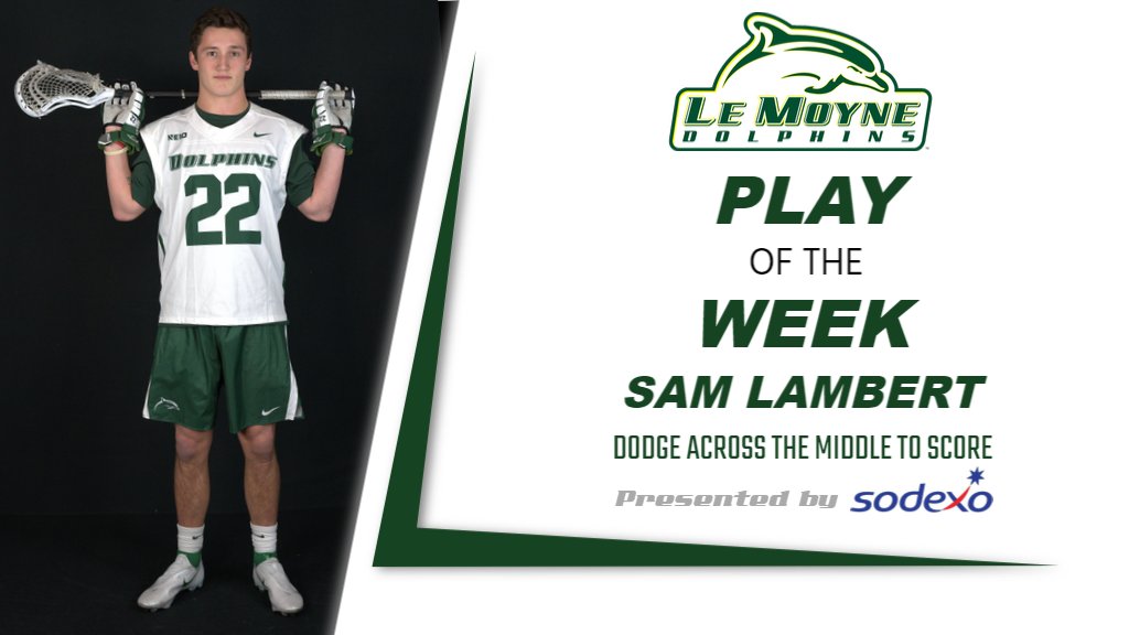 Senior midfielder Sam Lambert of <a href="/LeMoyneMLax/">Le Moyne College Men's Lacrosse</a> has earned Le Moyne Play of the Week honors, presented by Sodexo! #PhinsUp 

📜lemoynedolphins.com/news/2022/5/17…

📺youtube.com/watch?v=uP7uEW…