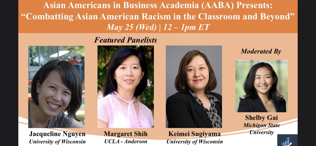 GaiShelby's tweet photo. Join us next Wed (May 25) from 12-1 pm ET for @AsianAcademia’s featured event: Combatting Asian American Racism in Classrooms &amp; Beyond. We have @DrJEdPsych, @MargaretShih, and @Dr_KSugi sharing their expertise and insights - super exciting! Register here: https://t.co/dgDZnJd6vY https://t.co/BcTAuHY9UL