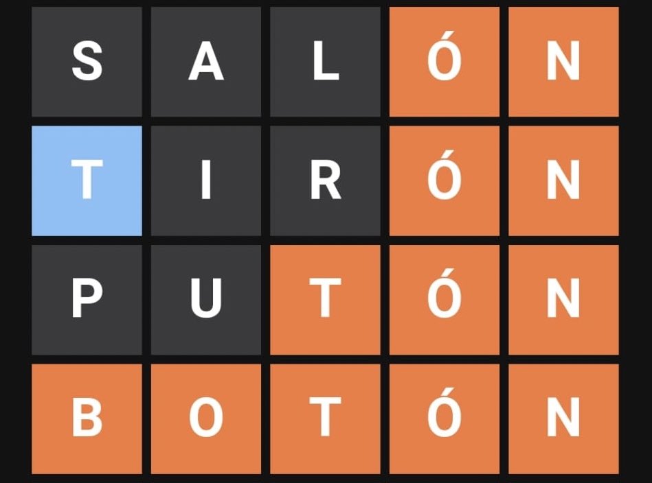Define telepatía: Carlos y yo haciendo el wordle cada uno en su casa