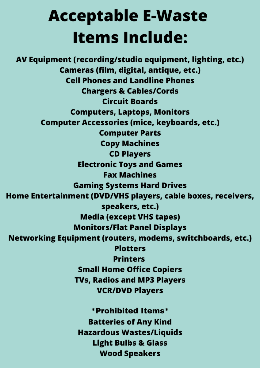 ElCapPtsa's tweet photo. FREE Electronic Waste Recycling Event
This Saturday, May 21 from 10 a.m. to 1 p.m.
El Cap Parking lot
Open to everyone.
Tell friends, family & neighbors.
See list of items accepted.
#GoECVaqueros https://t.co/CeDCcEVeLa