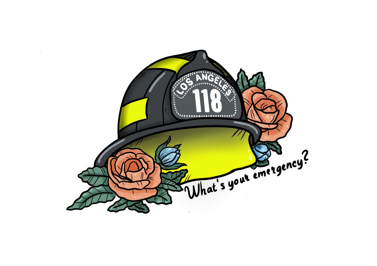 itsmajel's tweet photo. Here's a more general sticker artwork I did after the last one. Initially I wanted do helmets with character names on them until silly me remembered there's actually no names on the helmets 😄 #911onFOX #911fanart https://t.co/BVdr8IKwUh