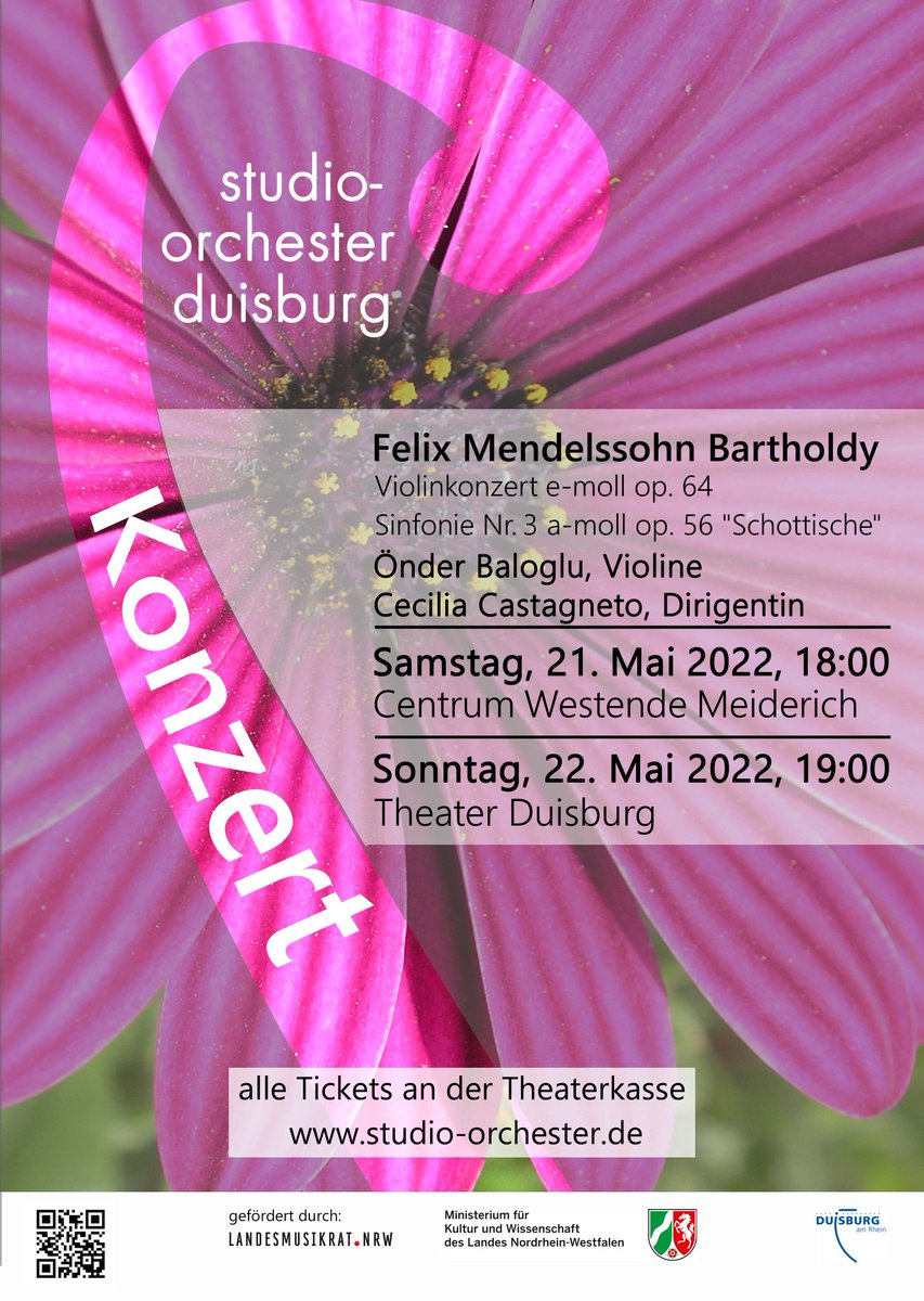 Herzliche Einladung zu den Konzerten des Studioorchesters Duisburg.