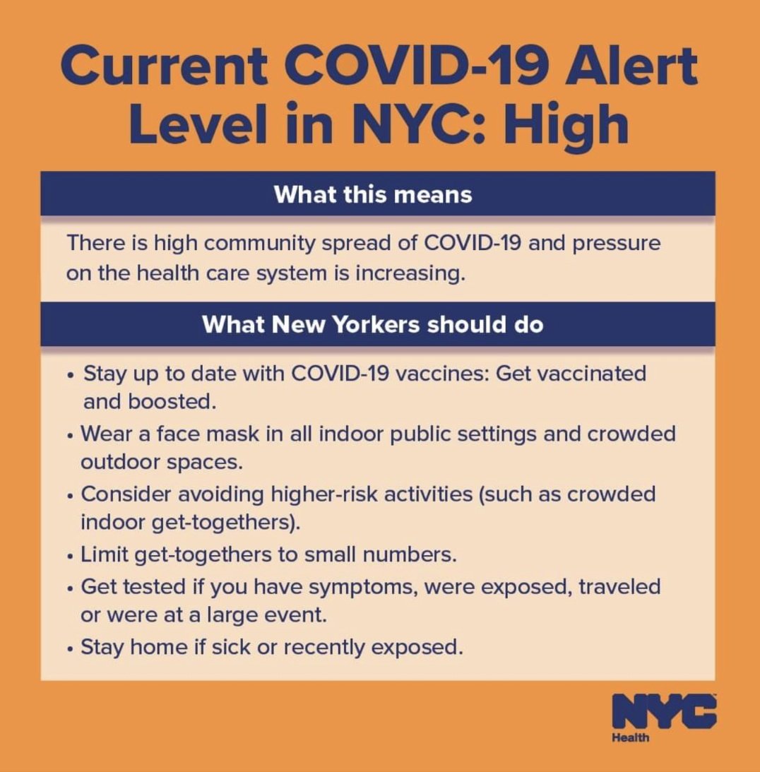 Neilochka's tweet photo. If you're coming to NYC for AIPAD or one of the photo events this week, wear a mask.   I ALWAYS wear my mask, and still got Covid, ruining my perfect record!  Luckily, Sophia and my mom are negative.

The alert level is high in NYC. https://t.co/L1YWU1LDXd