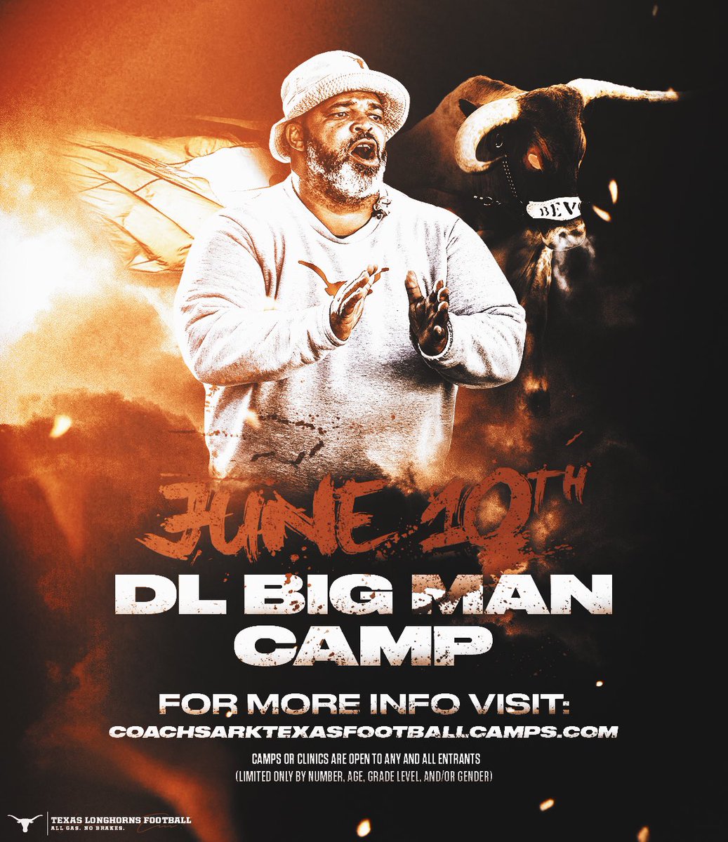 Need to get all my ‘24 and ‘25 TRENCH GLADIATOR D linemen in Austin June 10th for camp!! Come get baptized in the fire and improve your run/pass game development!!! coachsarktexasfootballcamps.com