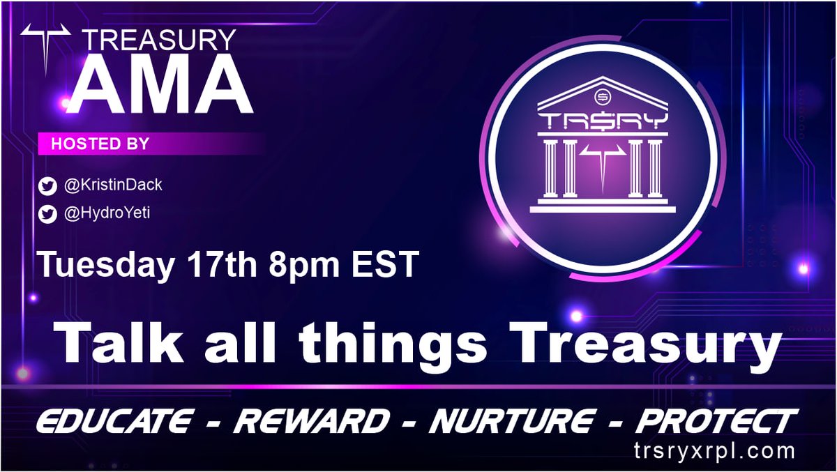 eolasCampus's tweet photo. Don’t forget the $TRSRY AMA this evening at 8PM EST!
Please comment with questions if you can’t make the call or would rather not speak, we will answer them on the AMA.
Hosted by the amazing @KristinDack and @hydroyeti 
#crypto #cryptocurrency #xrp #xrpl https://t.co/26JMPnOhN2 https://t.co/XP9AniX4tY