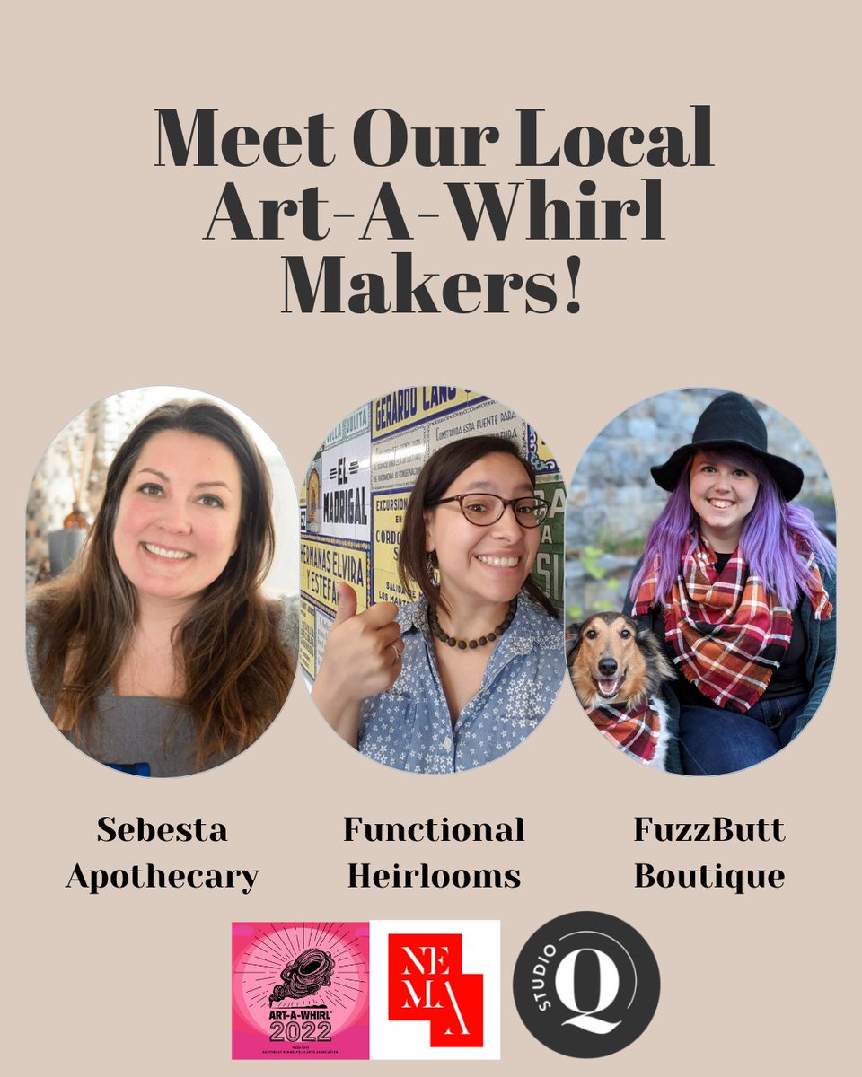 StudioQMpls's tweet photo. We are so excited to be open to the public for Art-A-Whirl this year and finally welcome guests into our studio space to support local makers! ⁠
⁠
* 5/20 - 4pm-8pm⁠
* 5/21 - 12-8pm⁠
* 5/22 - 12-5pm⁠
⁠
@sebestaapothecary⁠
@functionalheirlooms⁠
@fuzzbuttboutique⁠ https://t.co/apF3EGwslP