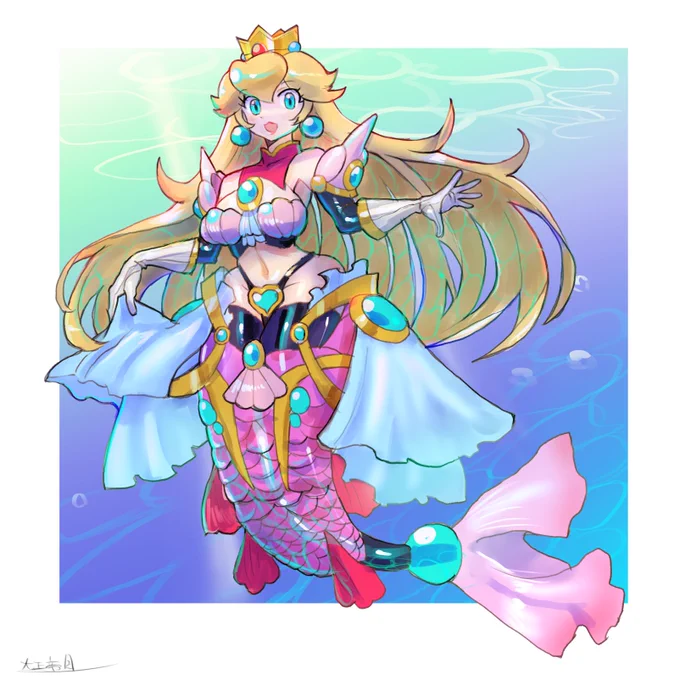 人魚なピーチ姫🧜🏼‍♀️🍑👸
マーメイドピーチ。 