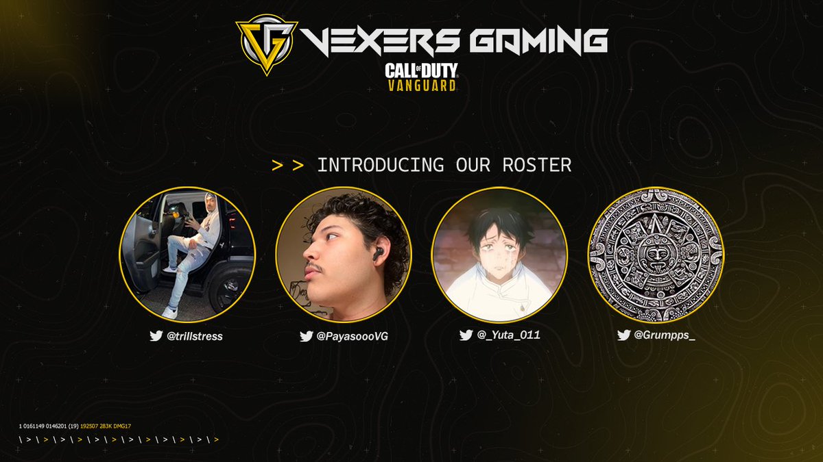 VexersGamingg's tweet photo. We’re introducing our doodoo “competitive” Call of Duty League roster for Learner’s League! 

@trillstress 
@PayasoooVG 
@_Yuta_011 
@Grumpps_ https://t.co/ZZjOKNMgVy