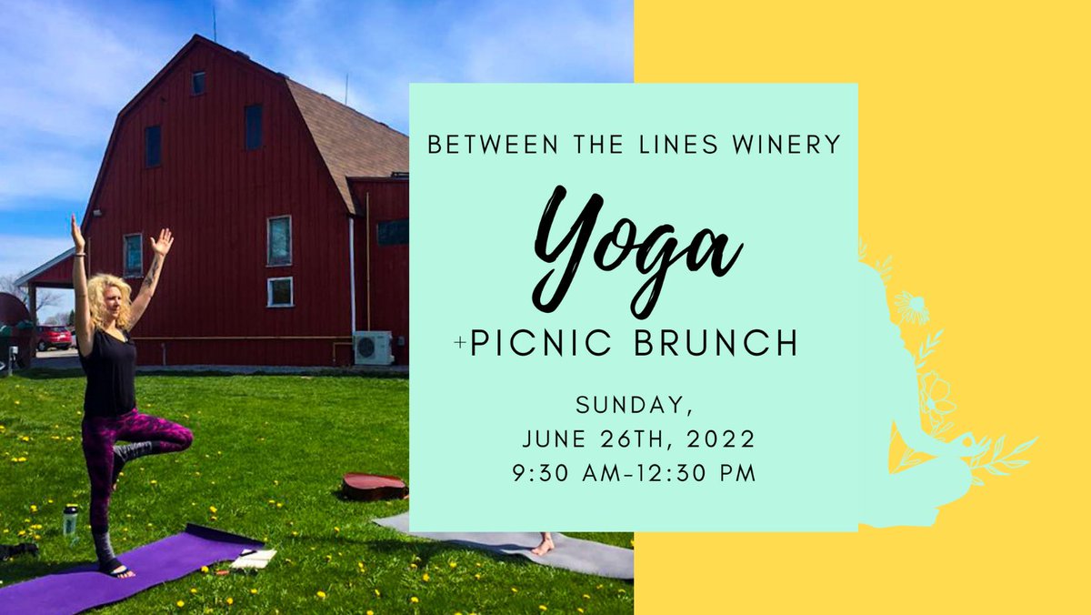BTLwinery's tweet photo. #yoga is BACK at BTL! Join us Sunday, June 26th for Yoga + Picnic Brunch. Tickets are $65+TAX per person &amp; includes gentle yoga practice w/ certified instructor Heidi Merpaw, Outset Sparkling Wine Mimosas, Picnic Brunch w/ Wine &amp; BTL Gift Bag! Link in bio! #betweenthelineswinery https://t.co/gh96zJxkVY