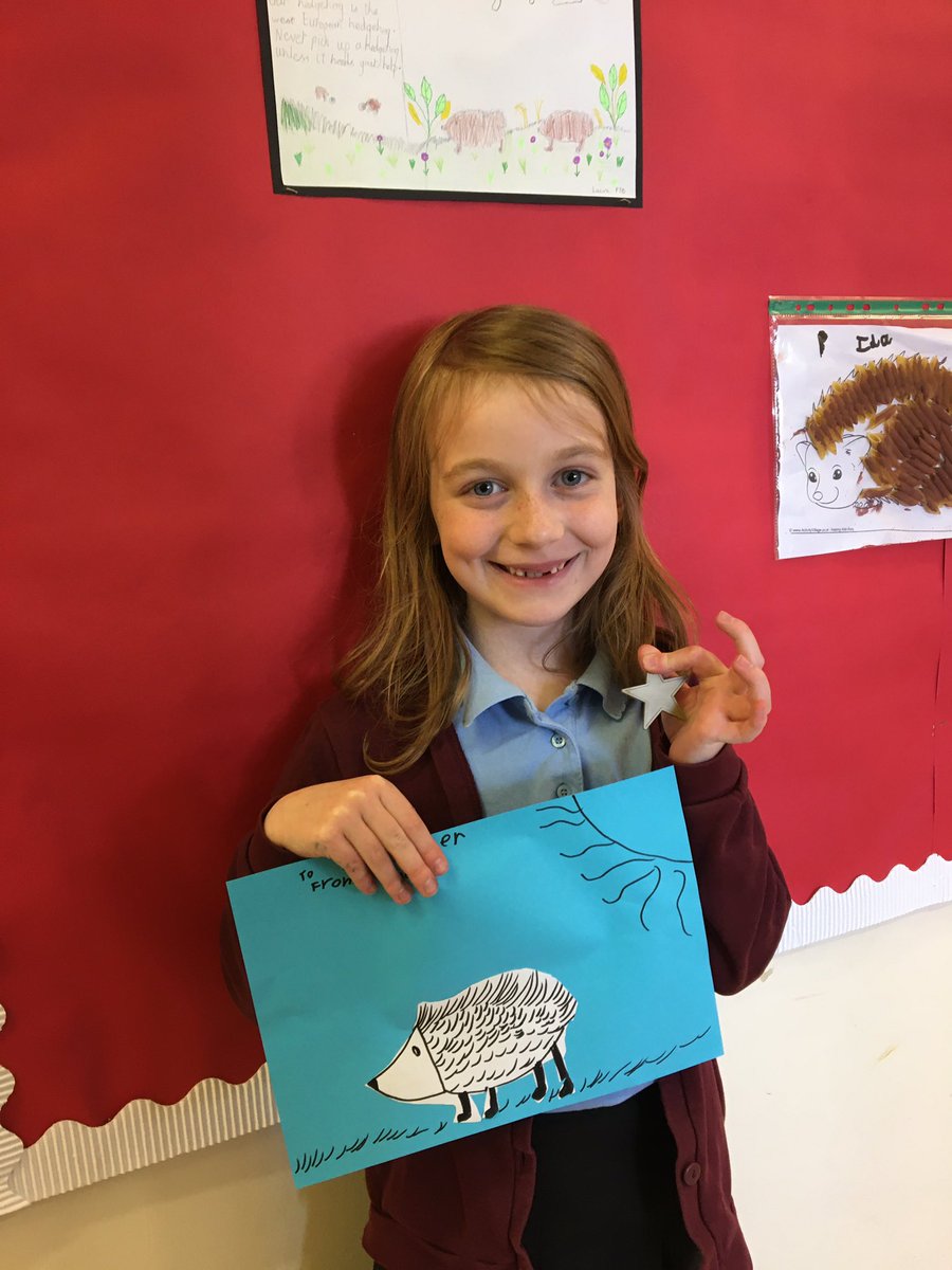 This young lady is a mini hedgehog champion in our school, her enthusiasm is great to see, today she got a star token as she consistently demonstrates our school values ⭐️👏🏻🦔<a href="/MrsCarder_hps/">Elaine Carder</a> <a href="/HogFriendly/">Hedgehog Friendly Campus</a> <a href="/hedgehogsociety/">Hedgehog Society</a> #responsiblecitizen