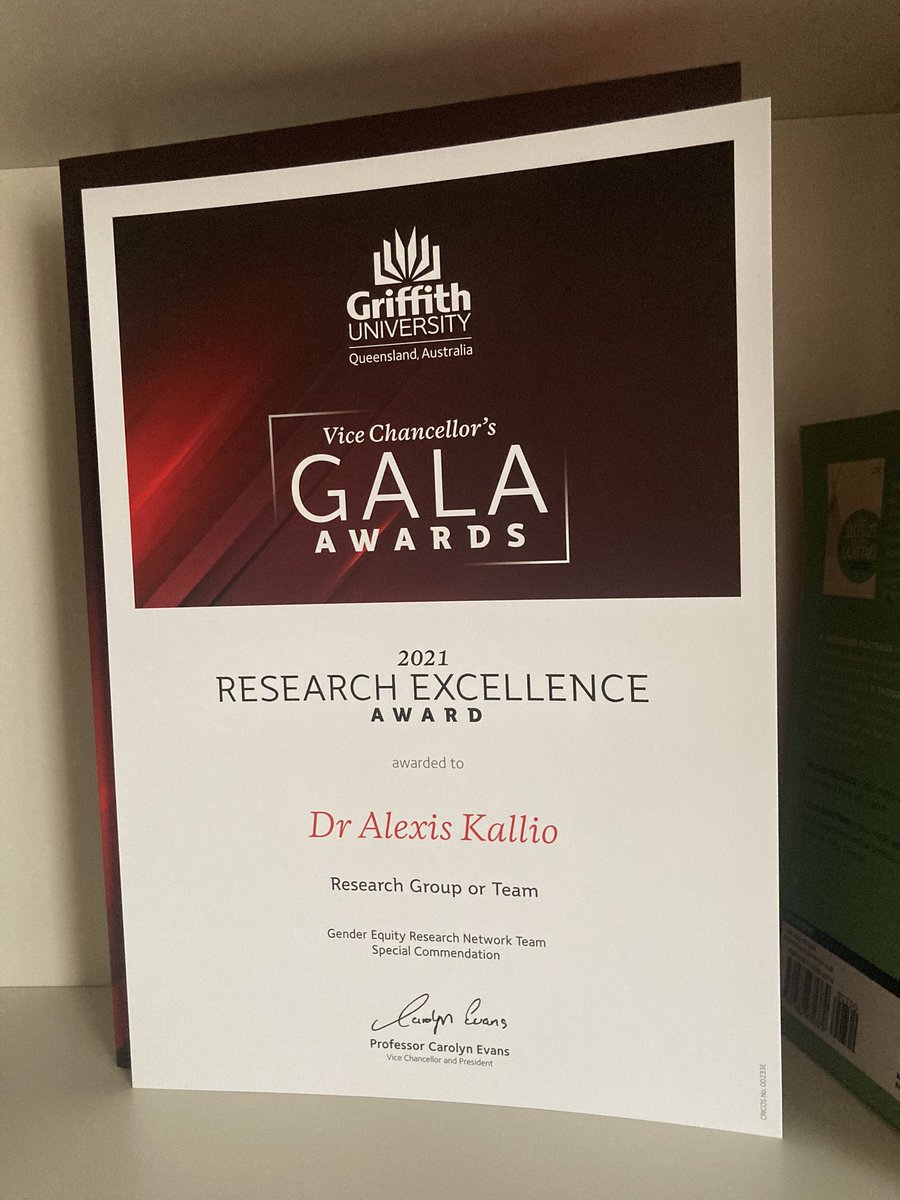 I completely forgot about this, and it was such a nice surprise to find in my uni letterbox (which I check about twice a year, which is why I’m so slow on this one)! So thankful for the great team at @GriffithGender1 and all the amazing work they do!