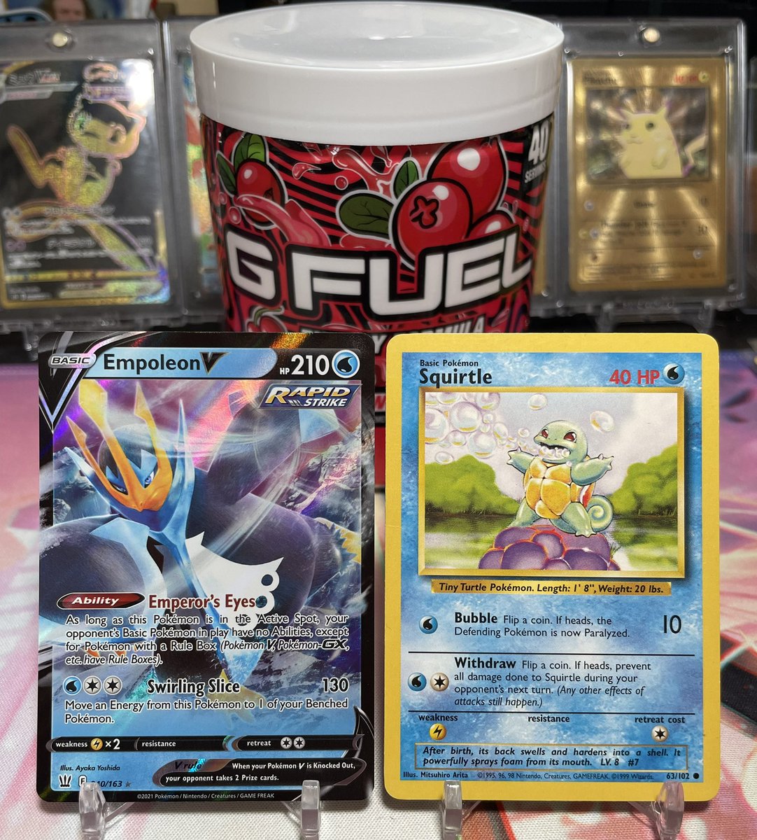 🚨FREE #Pokemon Cards🚨Follow and Retweet to win. Winner picked 5/20/22 😎 This is Day 71 of Drinking Gfuel and giving until @GFuelEnergy gives me my own flavor. Let them know if you’d buy my flavor below. Insane giveaway unlocked if they do! #PokemonTCG #Giveaway