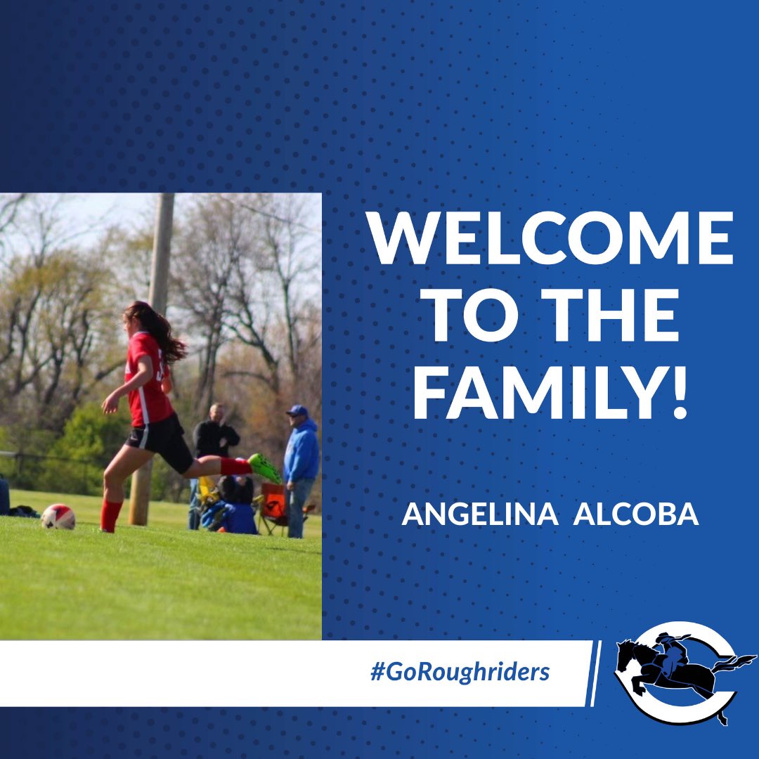 CrowderWSOC's tweet photo. We are happy to announce that we have added Angelina Alcoba from Aurora, MO! #collegesoccer #missourisoccer #womensoccer #moretocome #fourstate #roughriders https://t.co/FBTq3qvBjo