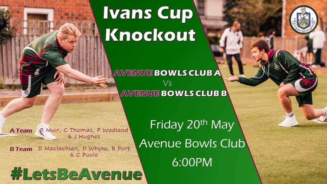 🗣Ivans Cup Knockout Round 2️⃣

Avenue A 🆚 Avenue B
📅Friday 20th May
⏰Start 6:00pm
📍Avenue Bowls Club

Who will win and proceed to the next round! 😜

#LetsBeAvenue #2022competitions #IvansCup 

📸Craig Addison Photography