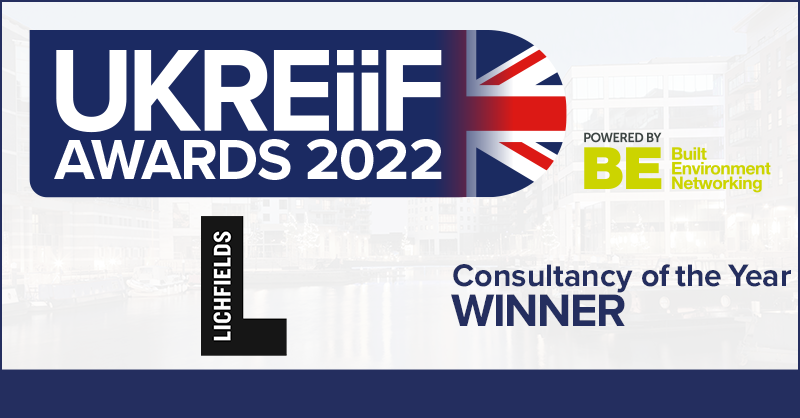 Congratulations to our Consultancy of the Year winner, <a href="/LichfieldsUK/">Lichfields</a>! 

#UKREiiF