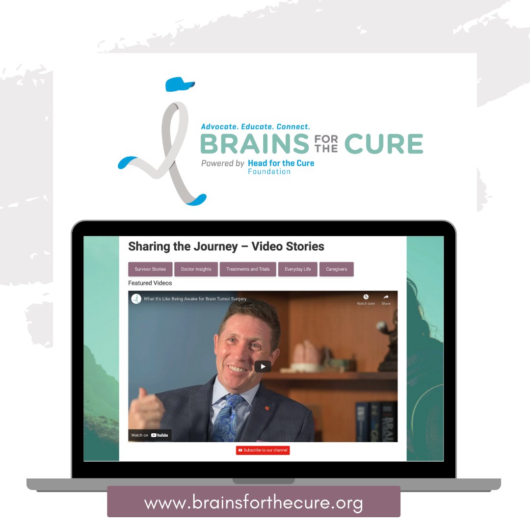 On Brains for the Cure doctors, survivors, and caregivers share about their brain tumor journey. Topics include treatment options, clinical trials, and daily life experiences. Watch these and more at brainsforthecure.org/watch #braintumor #briancancer #btsm