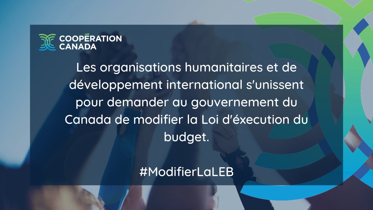 cooperation_ca's tweet photo. Plus de 60 org. canadiennes de dév. international &amp; d'aide humanitaire s'unissent pour exhorter le Canada à #ModifierLaLEB afin que nous puissions nous engager dans des partenariats + équitables avec les communautés au 🇨🇦 et dans le 🌎.  

Lire la lettre➡️https://t.co/ewKf8xJ0B9 https://t.co/lQg6X6iXXI