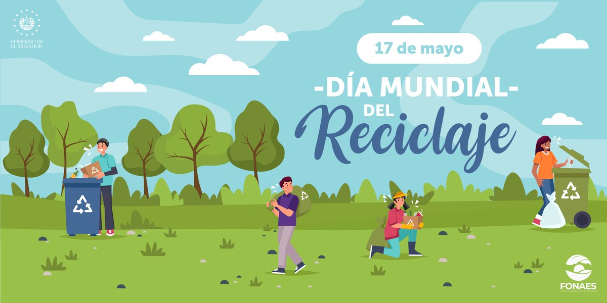 17 de mayo | Día Mundial del Reciclaje♻️  
El primer cambio que debemos hacer es el de nuestros hábitos. Separa tus desechos y recicla. (Papel, lata, cartón, vidrio, residuos orgánicos, etc.)🚮♻️  
Por ti, por todos, por el planeta.