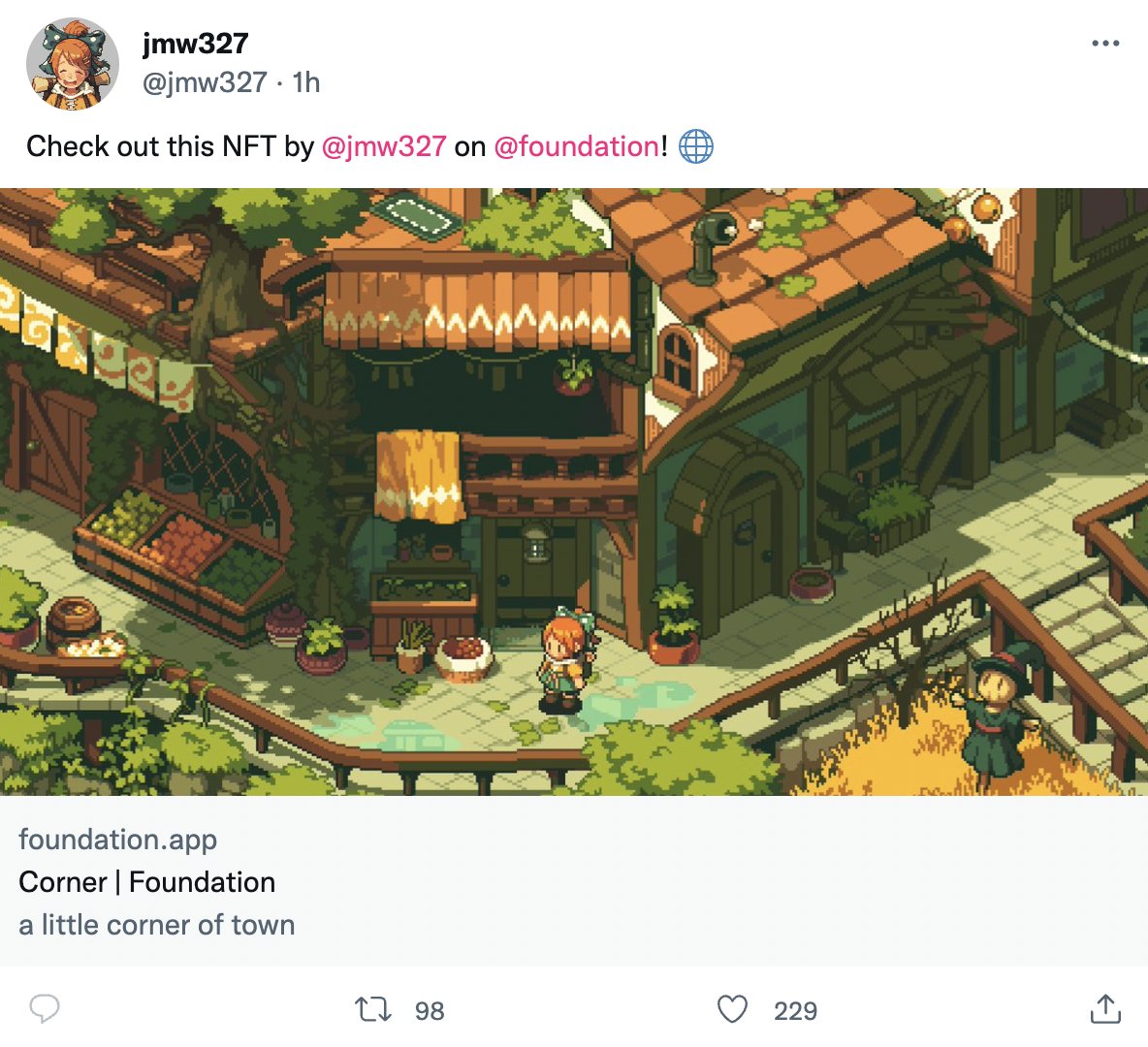 Dogetoshi's tweet photo. Artist explores NFTs to better their life and has already received a bid worth their yearly income on their first mint.

You love to see it.

P.S. look at the rage quote tweets https://t.co/f2MsP7532u