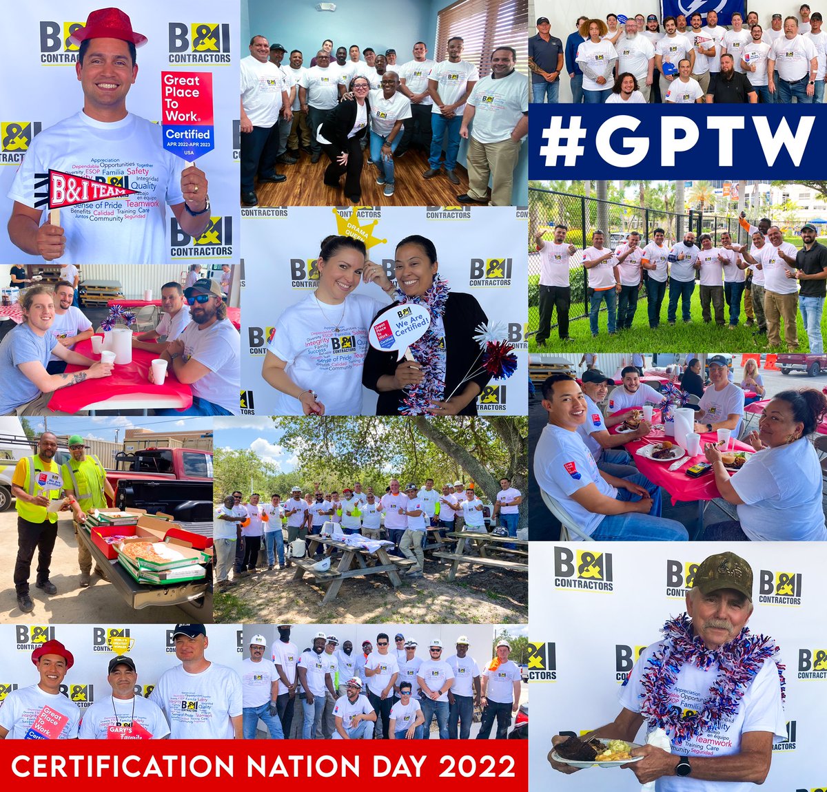Today, we celebrated our Great Place To Work Certification with company-wide picnics in all our locations and job sites across Florida! We are so thankful to be a part of this celebration, and we hope to join in the fun for years to come! Happy #CertificationNationDay!

#GPTW