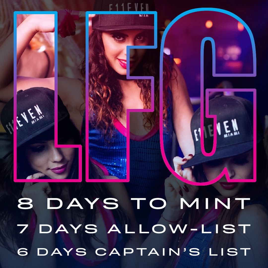 The countdown has begun!

8 days to public mint, 7 days to Allow List minting, 6 days to Captain's List minting!

Who is ready to mint?! LFG