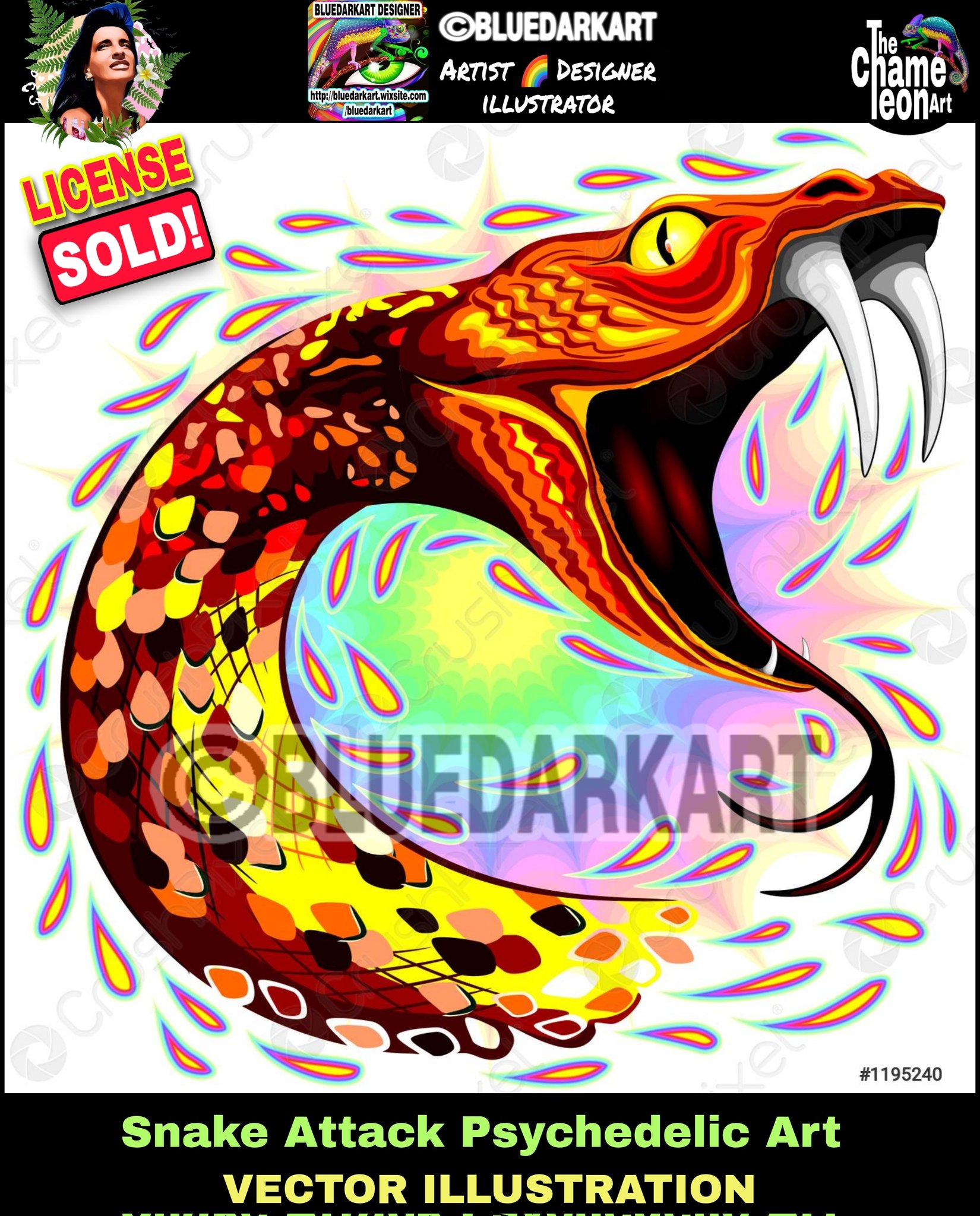 TheChameleonArt on Twitter: "#License SOLD! ๐ #Snake #Attack #