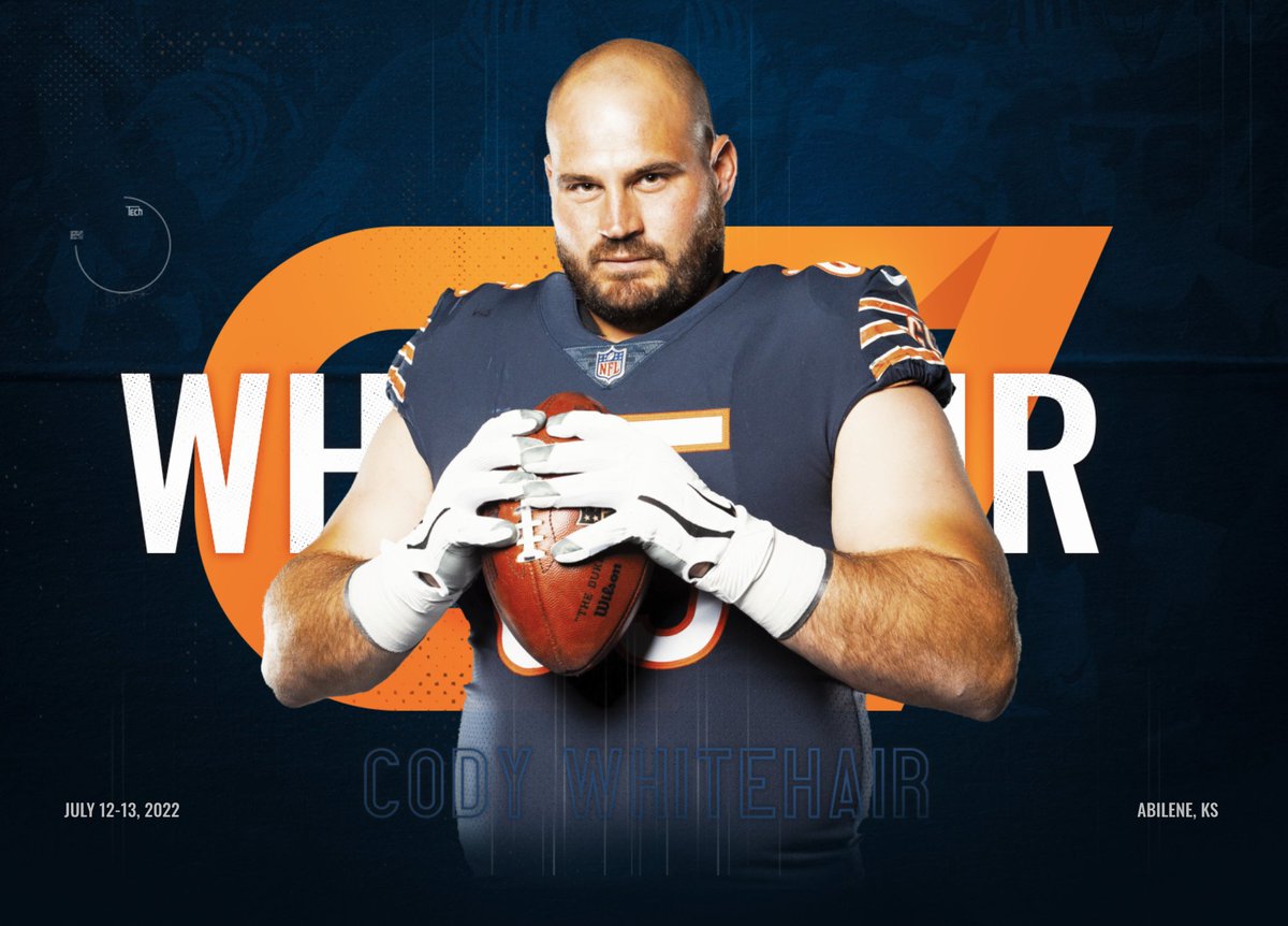 MMTHBuilt's tweet image. He's BACK! Join @ChicagoBears Offensive Line Cody Whitehair and friends this July for hands-on professional football instruction from @NFL and collegiate players. Registration is open! 👇

📍 Cowboy Stadium in Abilene, KS
🗓️ July 12-13, 2022
🔗 codywhitehair.com