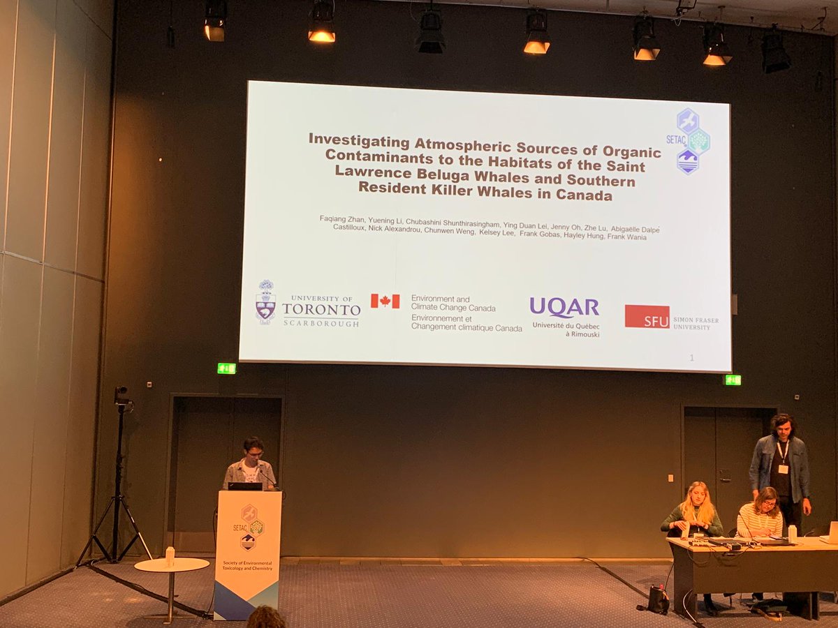 WaniaGroup's tweet photo. Presentations are almost all done for the #WaniaGroup!

Faqiang started us off this morning with a talk on the sources of organic contaminants in the #StLawrence Beluga #Whales 🐳and Southern Resident Killer #Orcas.🐋🐳🏭🏠🏙 🌊 https://t.co/RPgBkkjoXs