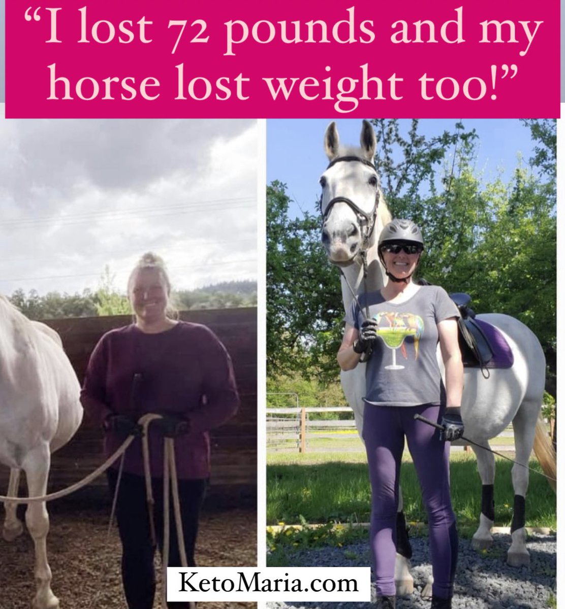 MariaEmmerich's tweet photo. “Thank you @MariaEmmerich
My A1C is finally good and I lost 72 pounds! My horse lost weight too!”
#weightloss #TuesdayMotivaton #inspiration #inspirational #healthy #HealthyEating #findinghealth https://t.co/K1dKdcGUjh