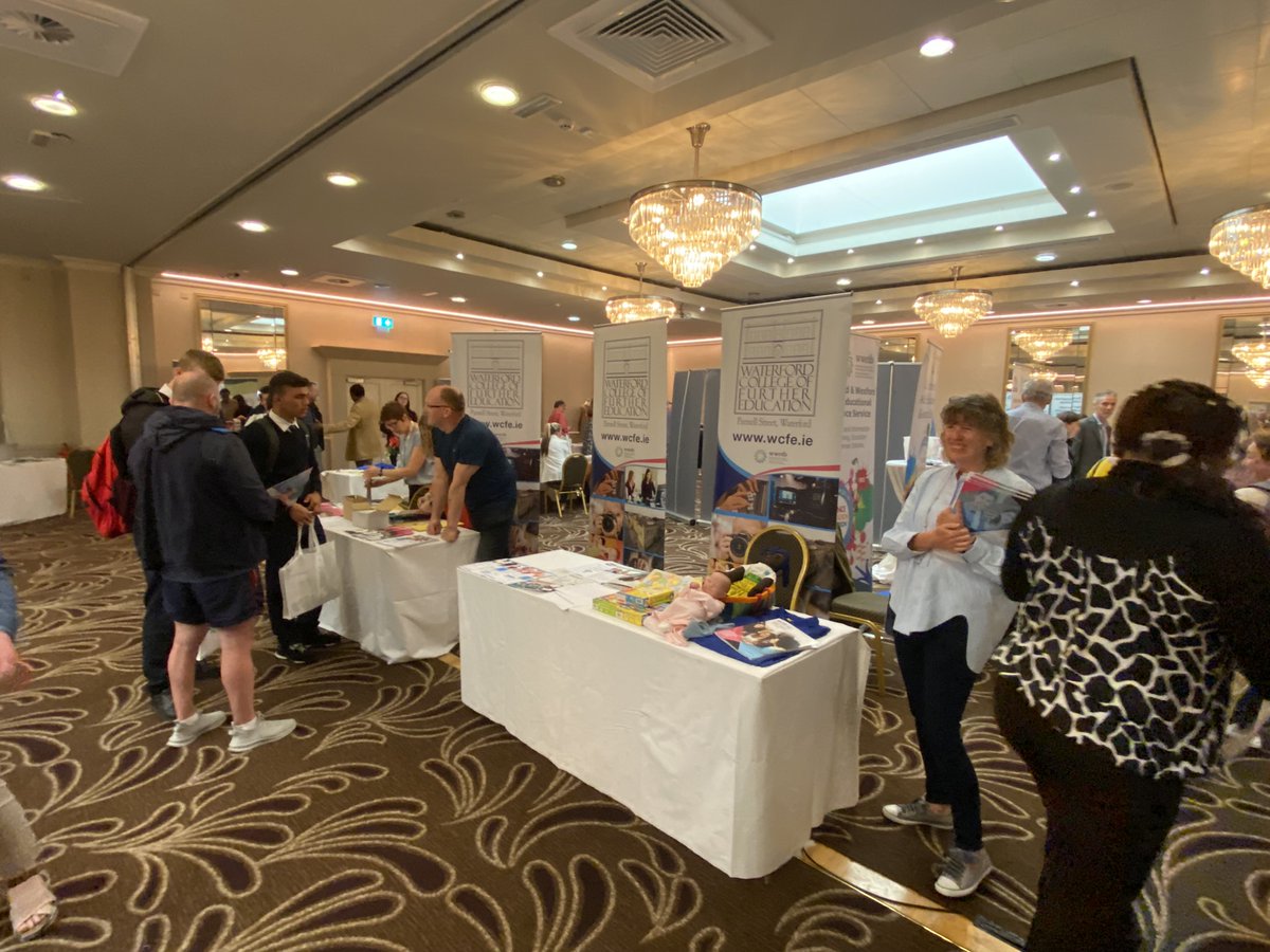 wcfe's tweet photo. Great day at the WWETB Further Education and Training Fair at the Tower Hotel today. Many interested visitors to the stand and MEP, Grace O'Sullivan popped by to say hello to staff.
#FET #WCFE #ApplyNow #wwetb #wearewcfe https://t.co/B7biA9xQsE