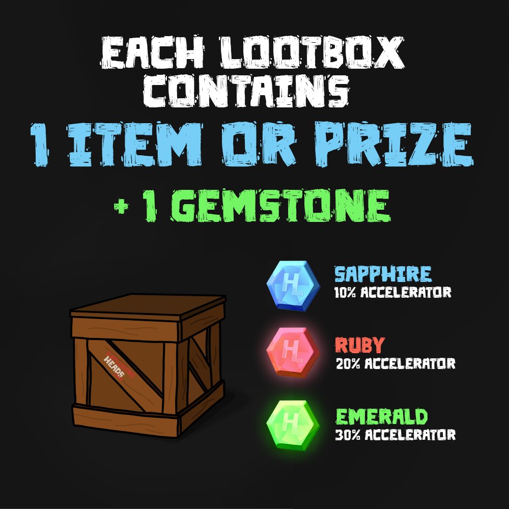 explodinghc's tweet photo. You thought the loot boxes just had dope ass items and prizes of up to $10,000?? Think again. 🤯 

🔥 Each box ALSO contains 1 Gemstone that can accelerate 1 @explodinghc H3AD'S $HLCoin earnings up to 30% 🔥 

Only 0.025 ETH ($51 USD)

📦 Mint at https://t.co/OGLKYO9Z1g 

#rt4xp https://t.co/wD0Jh6hGxl
