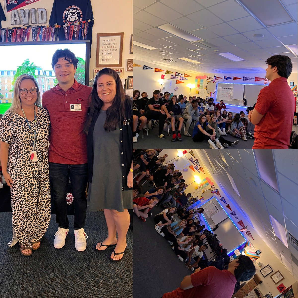 MissRumleyCMS's tweet photo. Today was such a “YAY” day in AVID. 8th graders had their farewell breakfast and we had former CMS alum Tyler share his college path with us! #ThisisAVID #cmsAVID https://t.co/BCtigjrEND