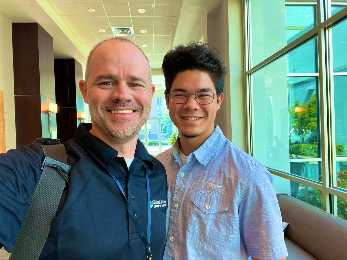 vSeanLambert's tweet image. Great day at the office! Took my graduating HS senior w/me to a local Tech Summit where I presented VMware’s #CrossCloudServices  He previewed the #PreSales life attending other sessions too. QOD:”Dad, IT has too many acronyms!“ 😂🤣 So true son….so true! Thanks @AchieveOne !!!