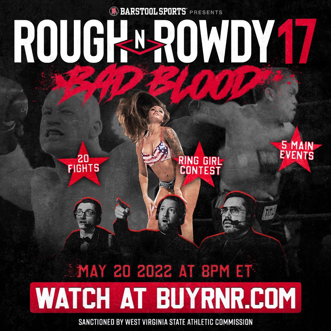 Rough N’ Rowdy 17 on 5/20 on Twitter "20 FIGHTS 5 TITLE MATCHUPS NO
