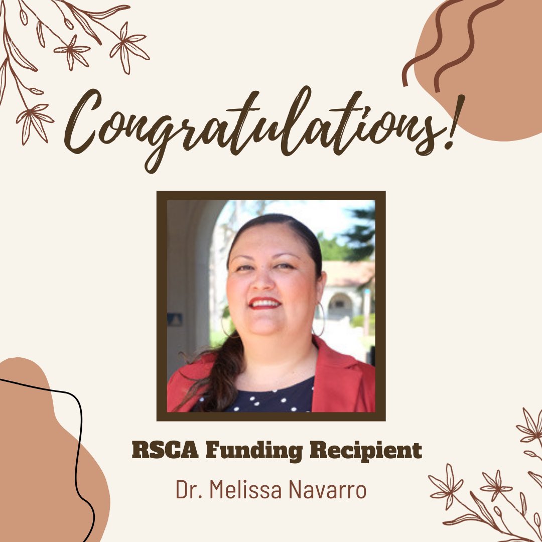 Hola DLE familia !! 🤍
 We want to congratulate Dr.Melissa Navarro for this great opportunity the Divison Of Research and Innovation has given her, the ability to receive funding Fall 2022 for any RSCA endeavors she may have. 🥳🥳🤩
Congratulations!!! 💌 

#dle #sdsu #dlefamilia