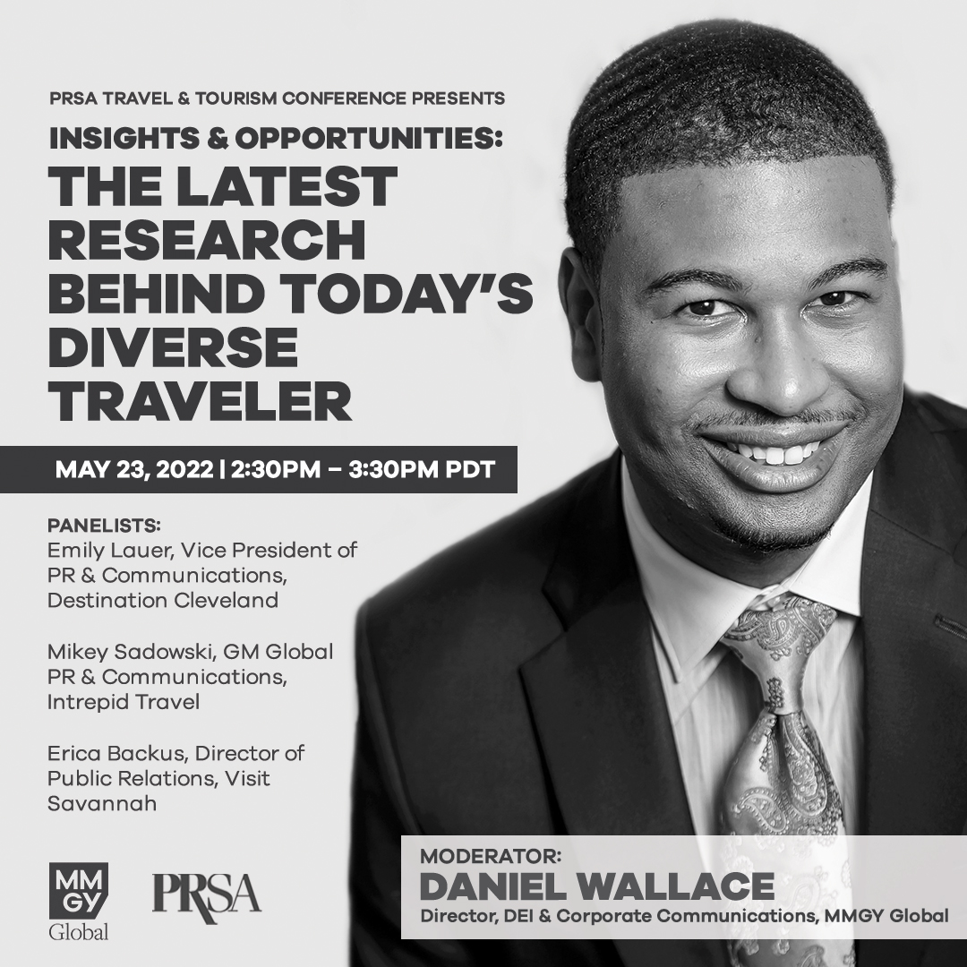 MMGYglobal's tweet photo. Hey PR professionals – this one's for you! Join the MMGY NJF–sponsored @PRSATravel Conference panels moderated by our own Daniel Wallace and Julie Freeman. Click here for more information and to register: https://t.co/X0gKPdROjm https://t.co/yxJzDTVbky