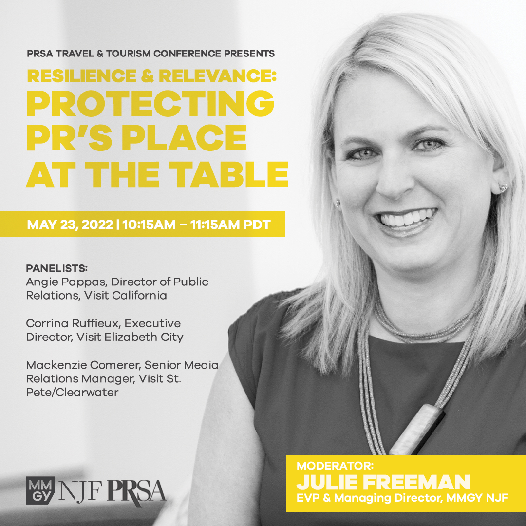 Hey PR professionals – this one's for you! Join the MMGY NJF–sponsored @PRSATravel Conference panels moderated by our own Daniel Wallace and Julie Freeman. Click here for more information and to register: bit.ly/3MikJek