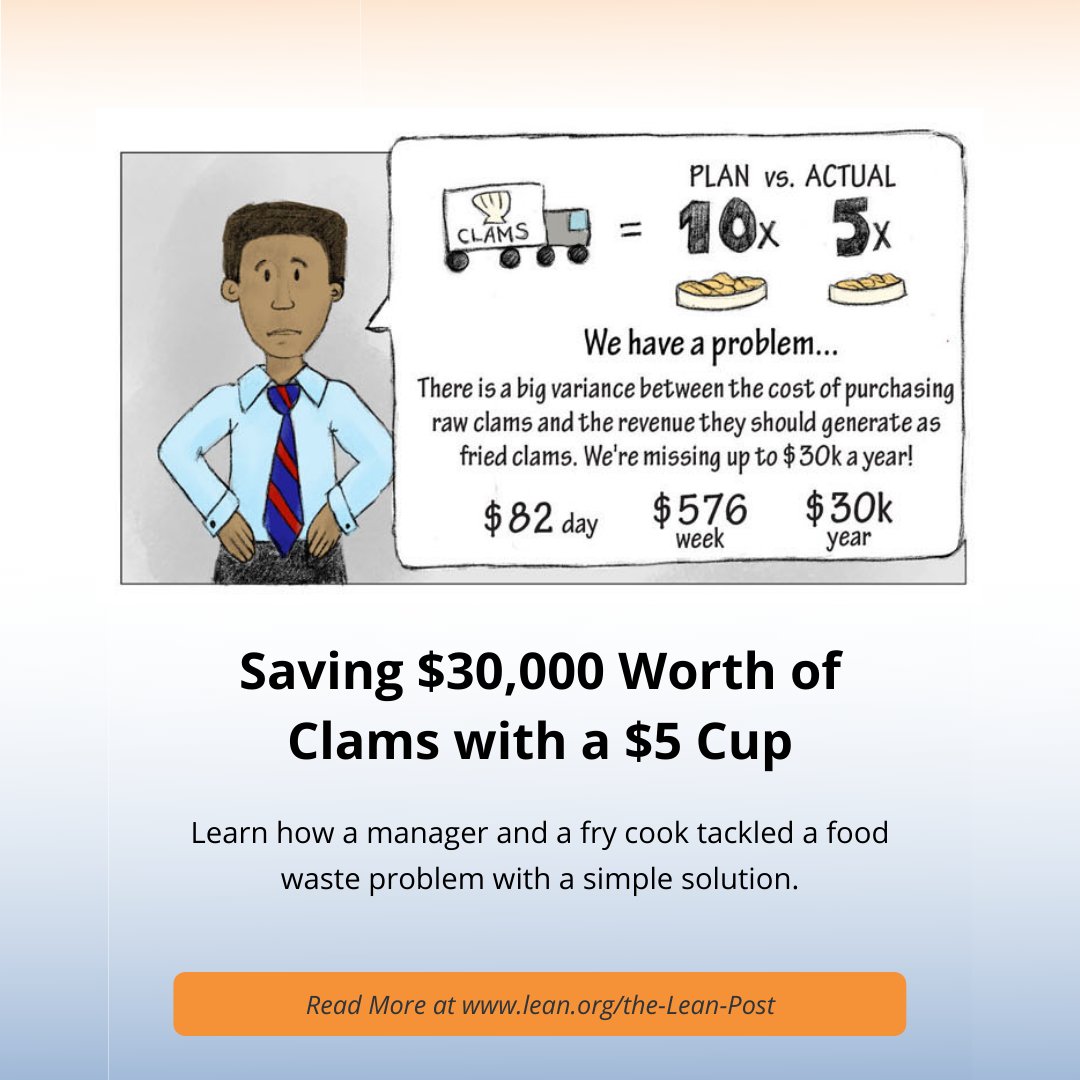 LeanDotOrg's tweet photo. Learn how a manager and a fry cook tackled a $30,000 food waste problem with a simple solution in this comic here:
https://t.co/NiAYf1m2zF
#LeanThinking #LeanNFood #ProblemSolving #ContinuousImprovement https://t.co/qr07WHLdgp
