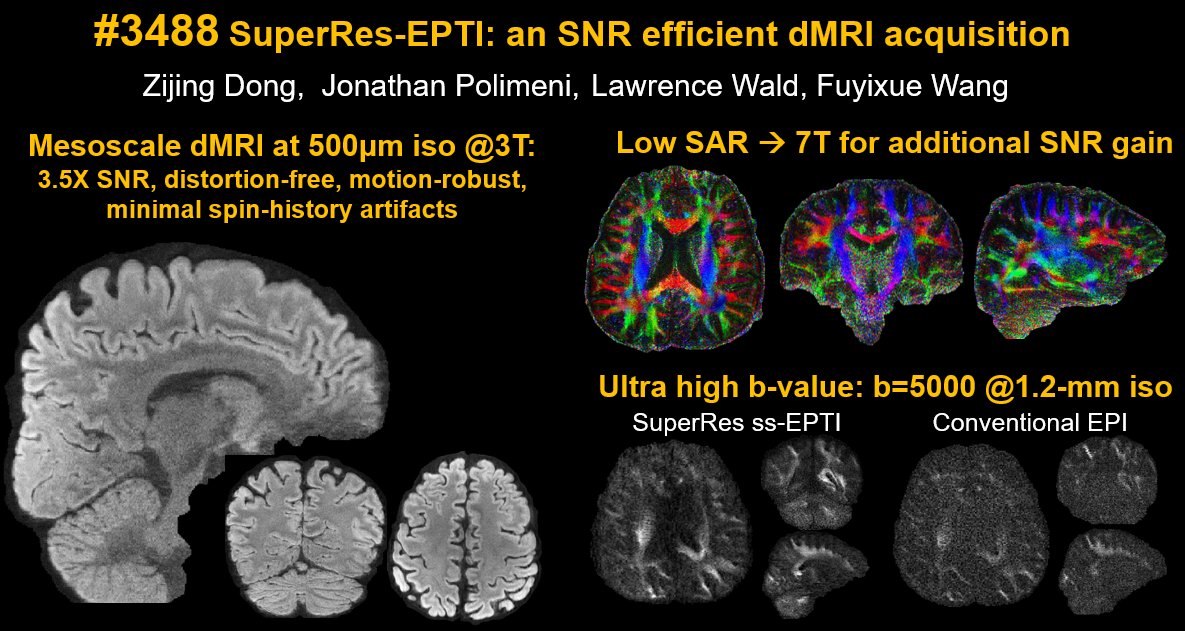 ZijingDong's tweet photo. Huge thanks to @ISMRM for selecting me as Junior Fellow this year. Although cannot join in person, it's still nice to chat online. And welcome to check out our SuperRes-EPTI work (SummaCumLaude &amp; BestAcquisitionAbs @DiffusionISMRM) during your post-ISMRM video watch! @FuyixueWang https://t.co/5pOyLjvOQ4