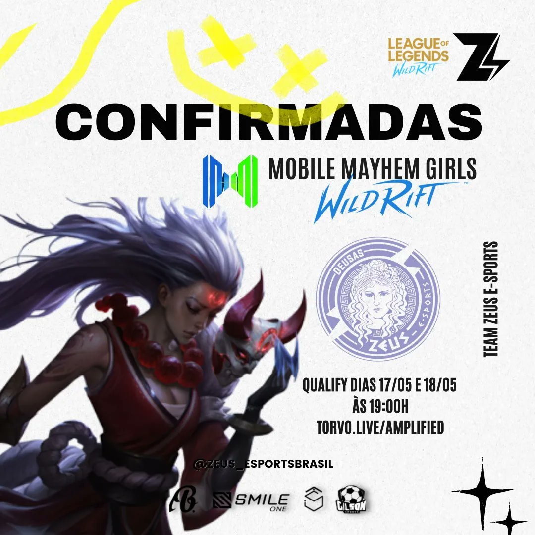 zeusesportsbr's tweet photo. ZEUS DEUSAS estão confirmadíssimas na qualify da MAYHEM GIRLS. 
A equipe feminina de WILD RIFT está no evento: Mayhem Girls #4 
@MobileMayhemGG 

#GoZEUS ⚡
#wildrift #wildriftbr #proenergy #proplayer #gamermais #gamerlife #lolmobile #mobile https://t.co/bLJ4zJXts0